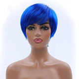 Korte Blauwe Pruik | Perruque-Club