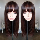 Pruik met natuurlijke franjes - Perruque-Club