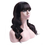 Natuurlijke pruik met franje - Perruque-Club