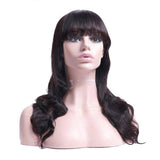 Natuurlijke pruik met franje | Perruque-Club