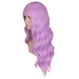 Lange Violette Pruik met Franje