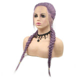 Pruik met gelijmde vlechten