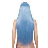 Lange Blauwe Pruik | Perruque-Club