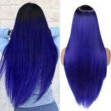 Lange Blauwe Pruik | Perruque-Club
