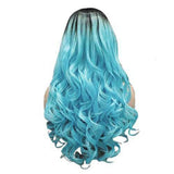 Onzichtbare lace front blauwe pruik