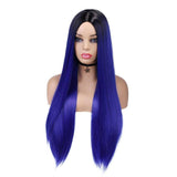 Lange Blauwe Pruik | Perruque-Club