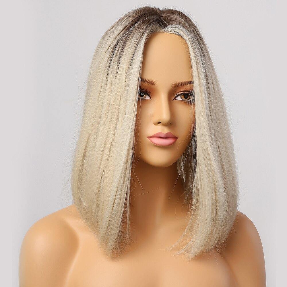 Blonde halflange pruik | Perruque-Club