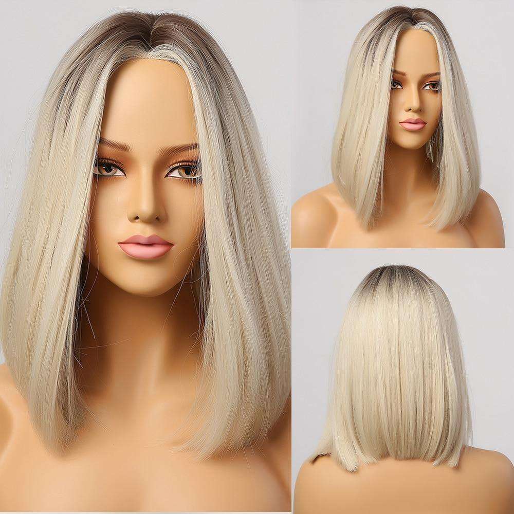 Blonde halflange pruik | Perruque-Club