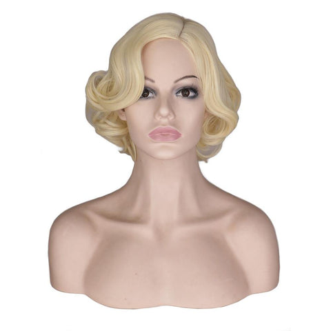 Korte krullende blonde pruik | Perruque-Club