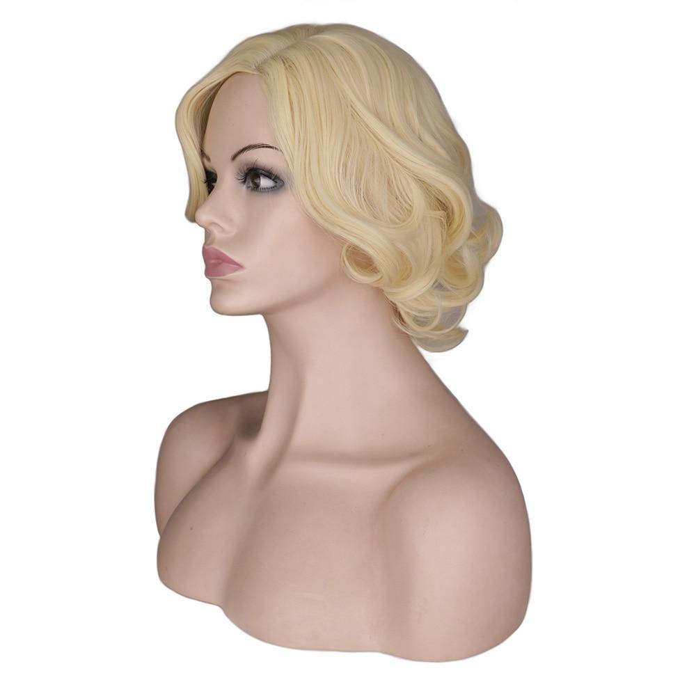 Korte krullende blonde pruik | Perruque-Club