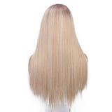 Lange gladde blonde pruik | Perruque-Club