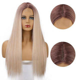 Lange gladde blonde pruik | Perruque-Club