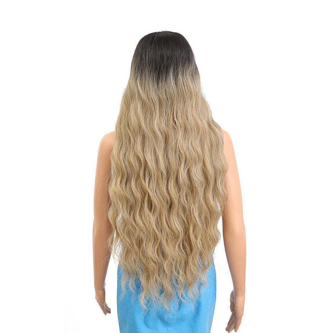 Zwart Wortel Blond Pruik
