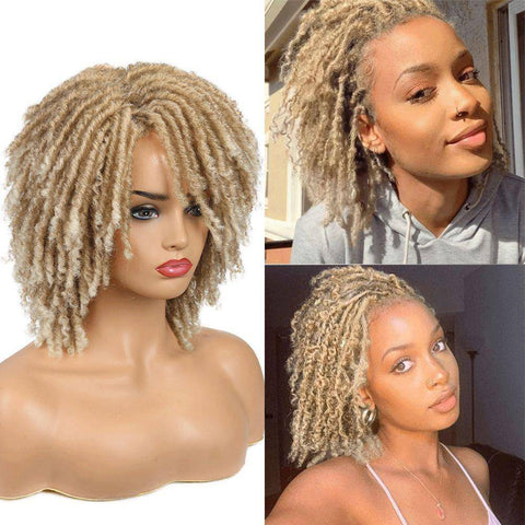 Blonde Afrikaanse gevlochten pruik