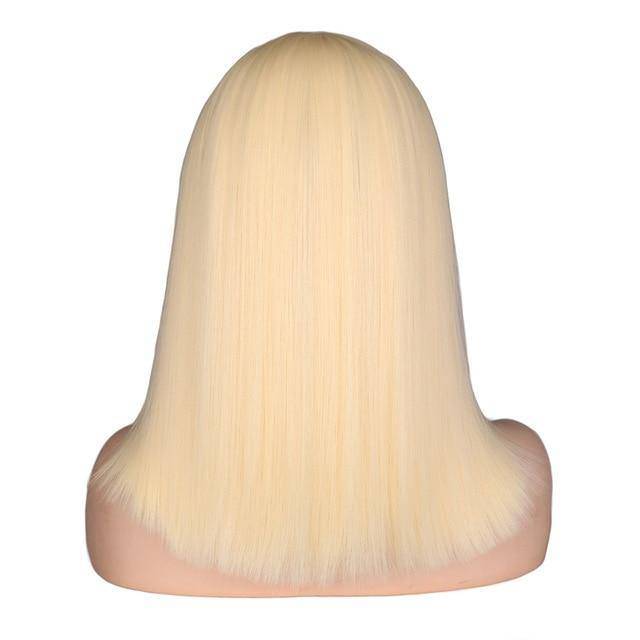 Blonde Vierkante Franje Pruik | Perruque-Club
