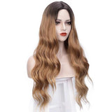 Lange Golvende Bruine Pruik