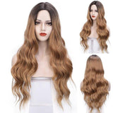 Lange Golvende Bruine Pruik