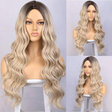 Lange Golvende Bruine Pruik