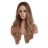 Bruin Lang Haar Pruik | Perruque-Club