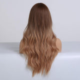 Bruin Lang Haar Pruik | Perruque-Club