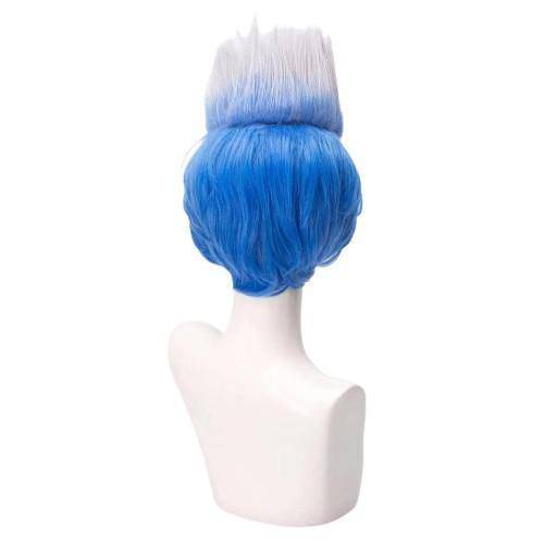 blauwe mohawk pruik