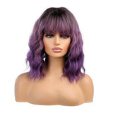 Pruik donker paars