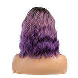 Pruik donker paars