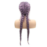 Pruik met gelijmde vlechten