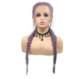 Pruik met gelijmde vlechten