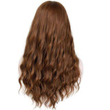 Bruine golvende pruik A4