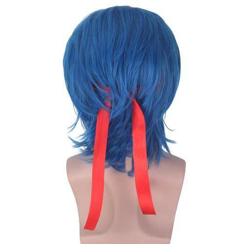 blauwe hoofdband pruik