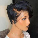 Korte pruik natuurlijk haar