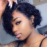 Korte pruik natuurlijk haar