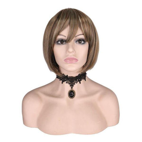 Korte Vierkante Blonde Pruik | Perruque-Club