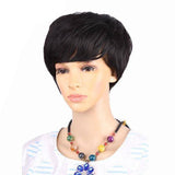 Damespruik kort bruin