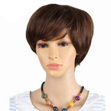 Damespruik kort bruin