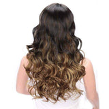 Lange bruine krullende pruik