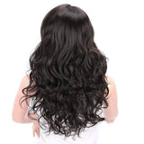 Lange bruine krullende pruik