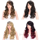 Lange bruine krullende pruik