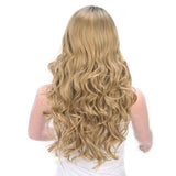 Lange bruine krullende pruik