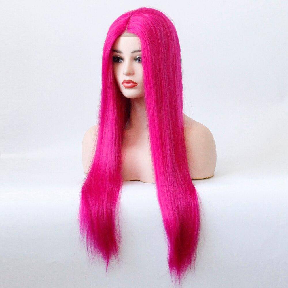 Fluorescerend Roze Lange Pruik
