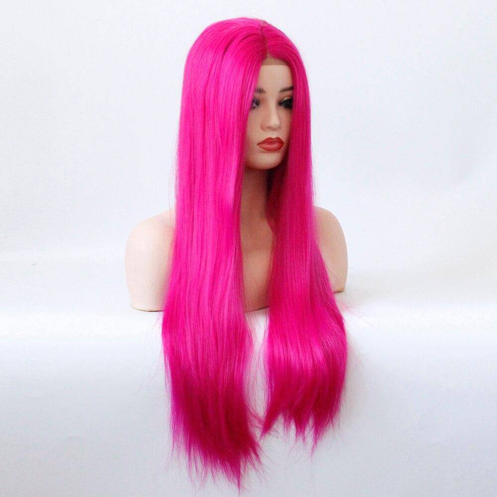 Fluorescerend Roze Lange Pruik