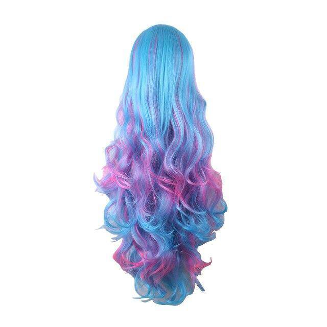 Blauw Violet Lange Pruik