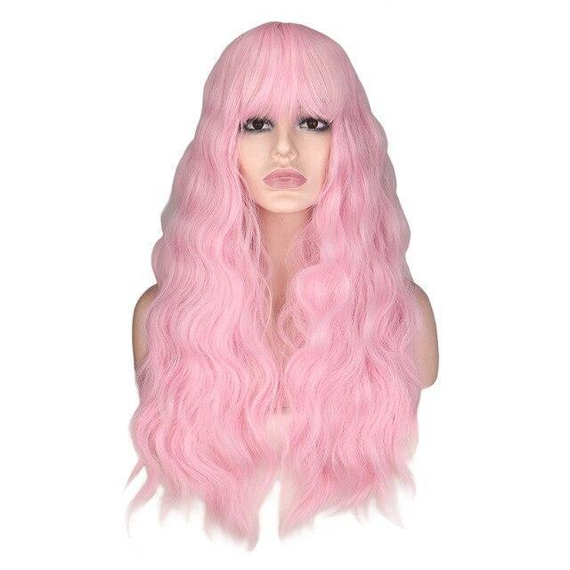 Roze Lang Haar Pruik