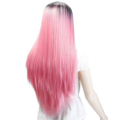 Roze Lange Pruik