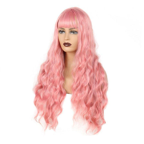 Lange Roze Pruik