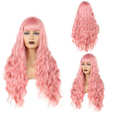 Lange Roze Pruik