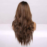 Lange brunette pruik | Perruque-Club