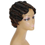 Pruik met krulspelden