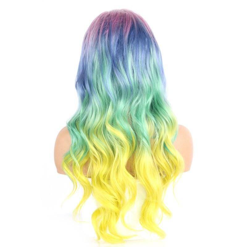 Regenboog pruik